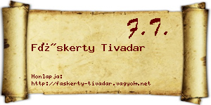 Fáskerty Tivadar névjegykártya